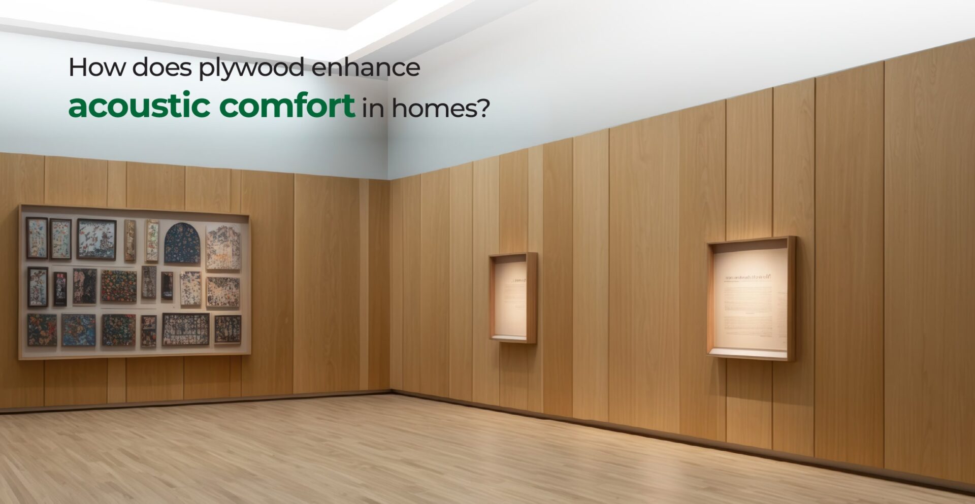 How does plywood enhance acoustic comfort in homes?